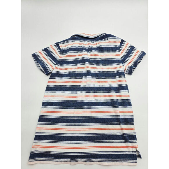 Janie and Jack Boy's 6 Blue, White, and Orange Striped Polo Short Sleeve Shirt - Picture 4 of 4
